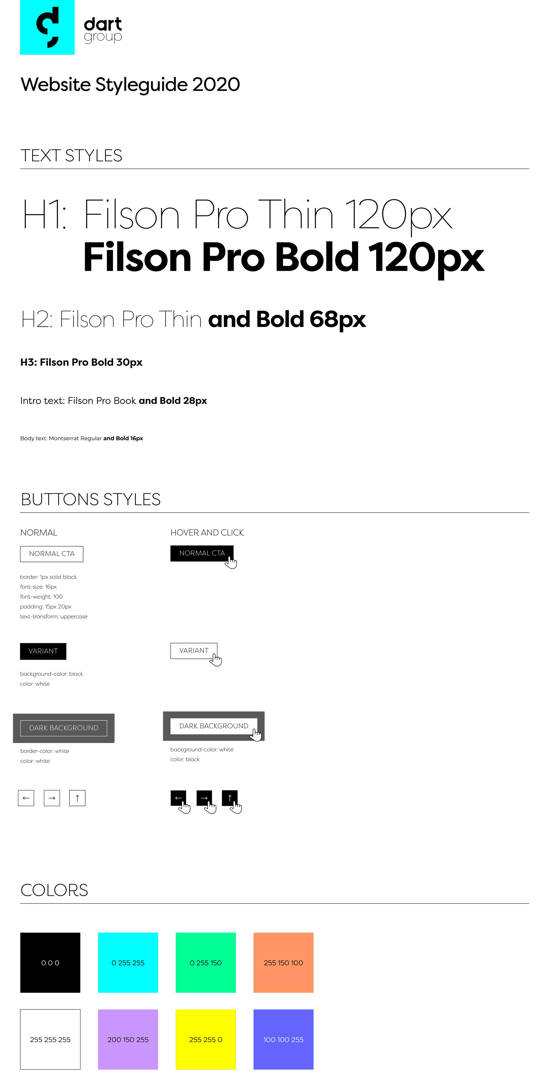 DartGroup website styleguide